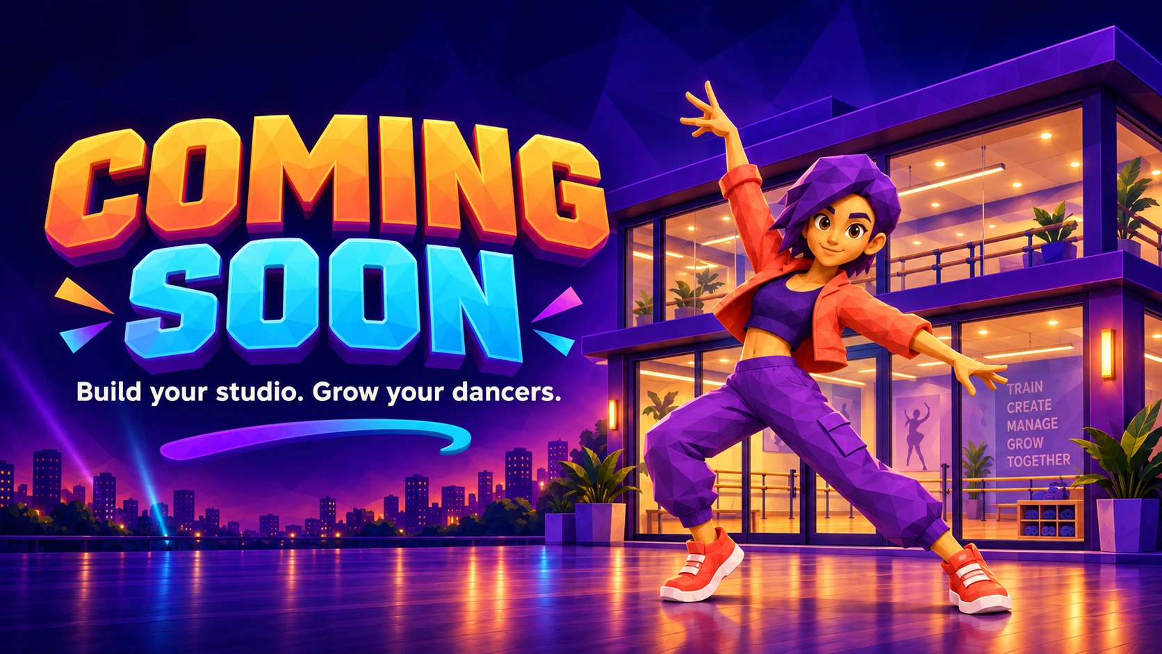 Coming soon. Build your dance studio, develop your dancers and compete. A family-friendly studio management game. Coming soon.